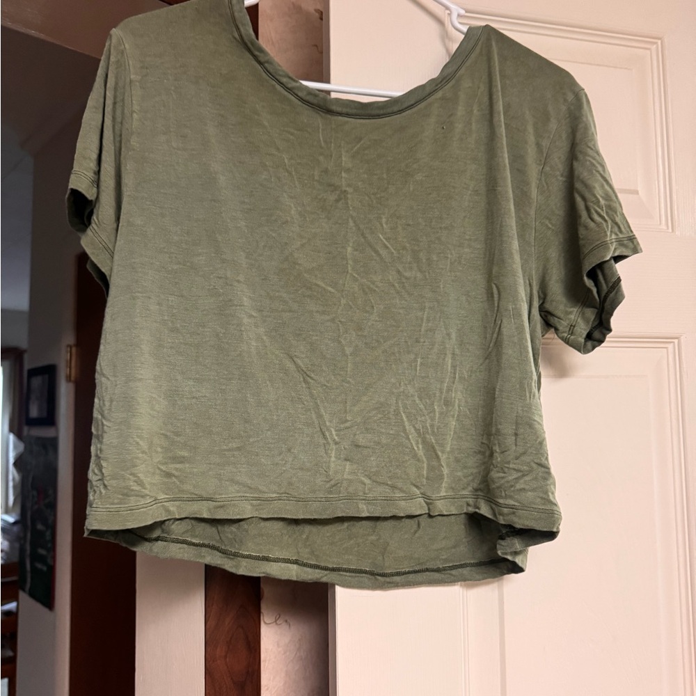 American Eagle Outfitters Sage Green Crop Top